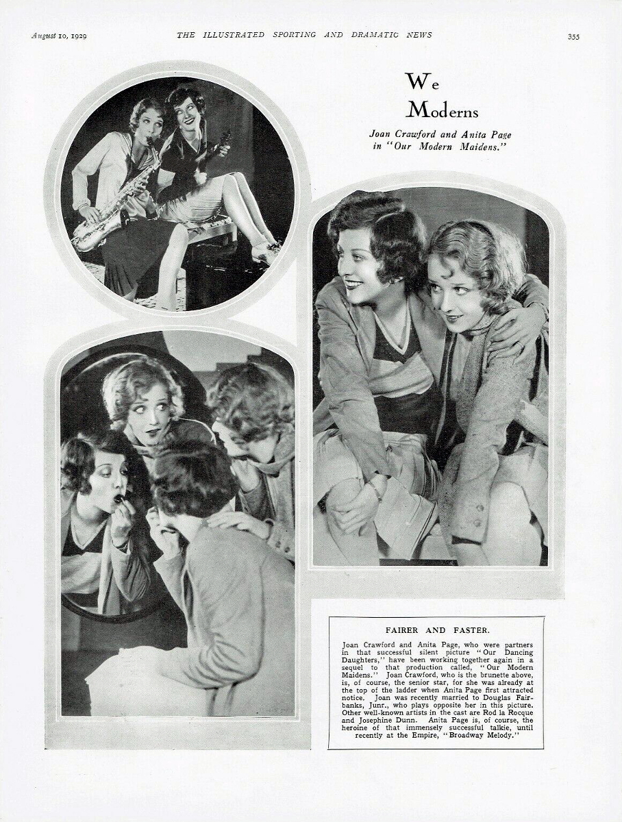 1929 publicity from a British magazine for 'Our Modern Maidens.' With Anita Page.