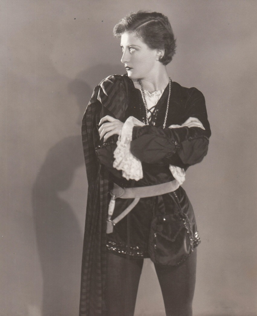 1929. Joan as Hamlet. Shot by Ruth Harriet Louise.