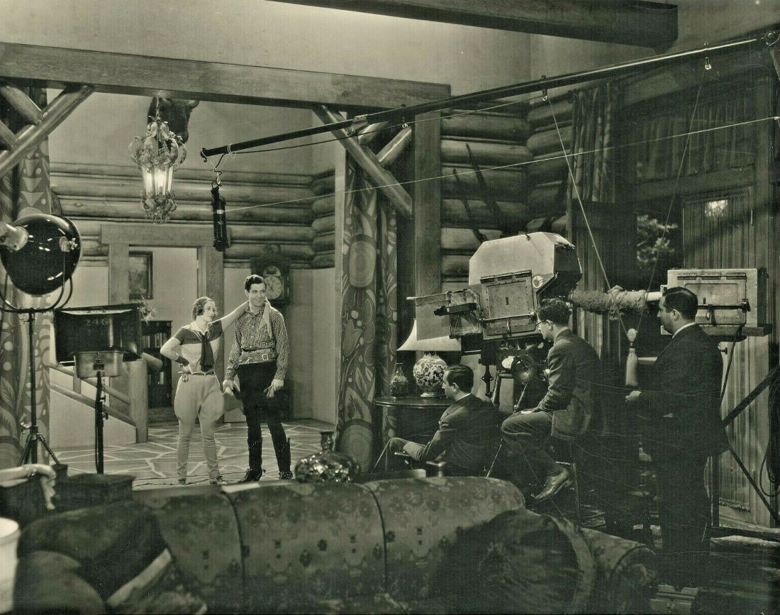 1930. On the set of 'Montana Moon' with Johnny Mack Brown and crew.