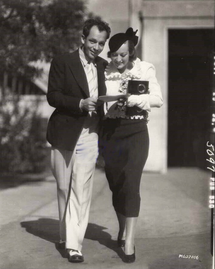 1932. On the MGM lot with writer Charles MacArthur.