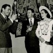 Sept. 20, 1936, on the set of 'Love on the Run.' With Gable and photog Hyman Fink, center.