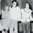 1935. At the Culver City Rollerdome with Franchot, Ginger Rogers, Alfred Vanderbilt, Jr., and Chester Morris.