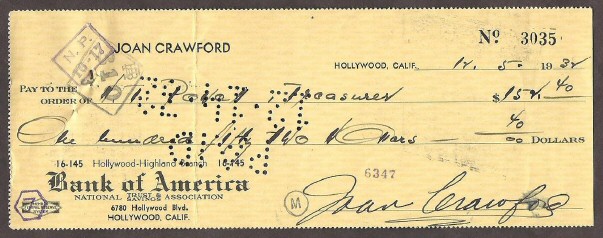 A personal check from 1932.