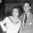 1935. Joan and Franchot at a skate party hosted by Ginger Rogers.