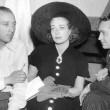 1936. With Bing Crosby, left, and husband Franchot Tone.