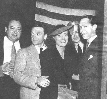 Circa 1937. With Edward Arnold, James Cagney, Franchot Tone.