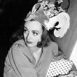 1937. On the set of 'The Bride Wore Red.'