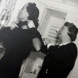 1937. On the set of 'Last of Mrs. Cheyney' with hairdresser Edith Hubner. (Includes extra photo of Hubner's license and MGM card.)