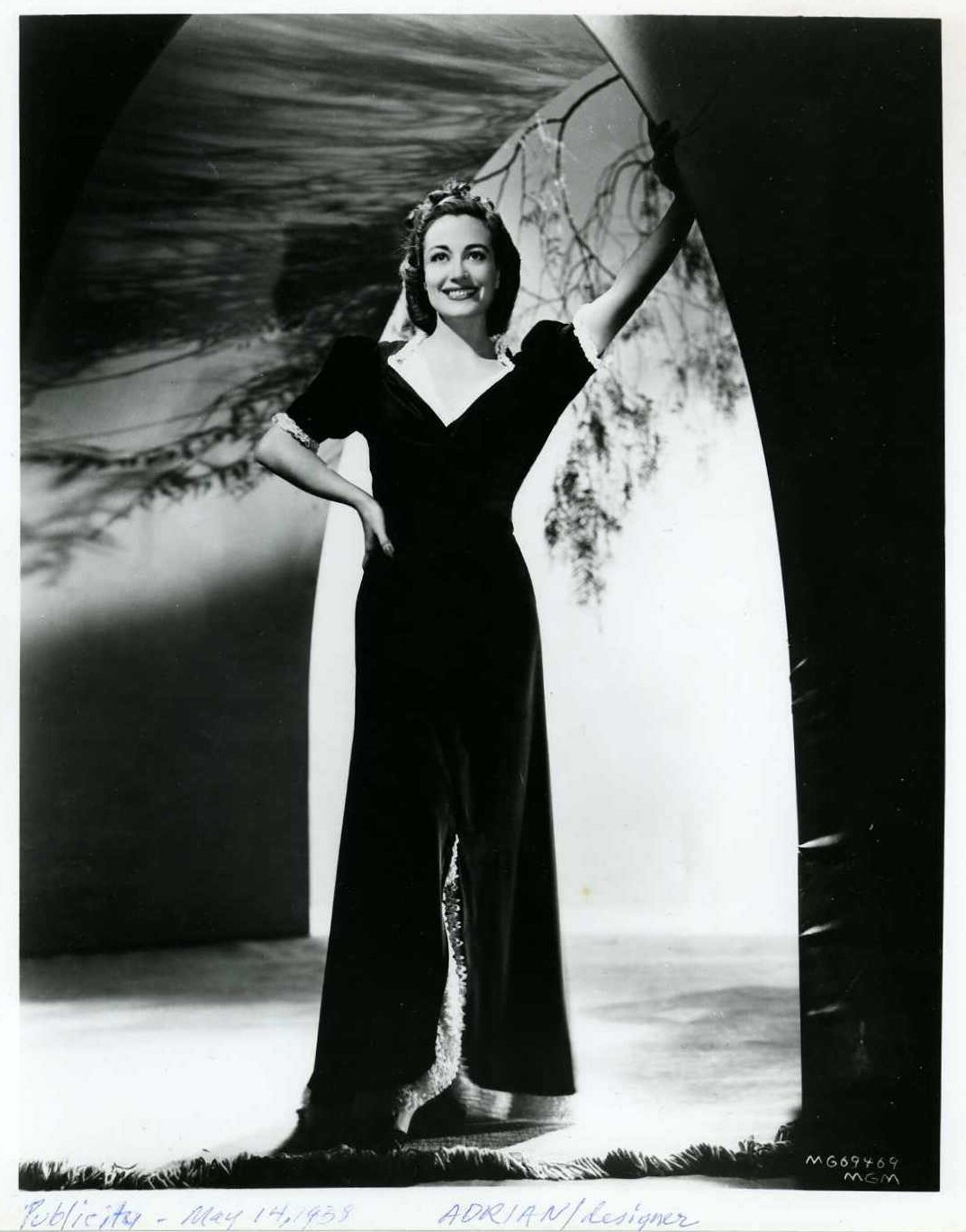 May 14, 1938, publicity. Dress by Adrian.