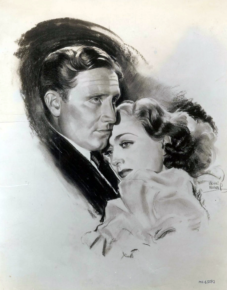 1938. An MGM publicity drawing based on above photo.