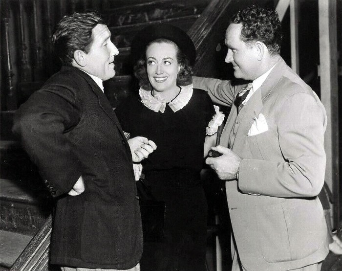 On the set of 'Mannequin' with Spencer Tracy and director Borzage.