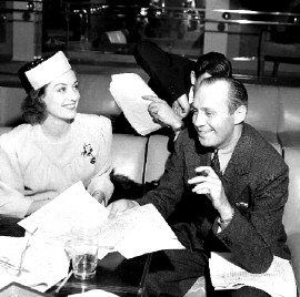 1939. Screen Guild Theater. Joan with Jack Benny.