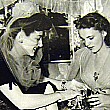 1941. Joan at Judy Garland's bridal shower. (Notice who's wearing the veil AND opening the gift!) :)