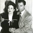 1942. With husband Phillip Terry on the set of 'Reunion in France.'