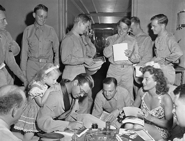 April 1945, at home with the troops.