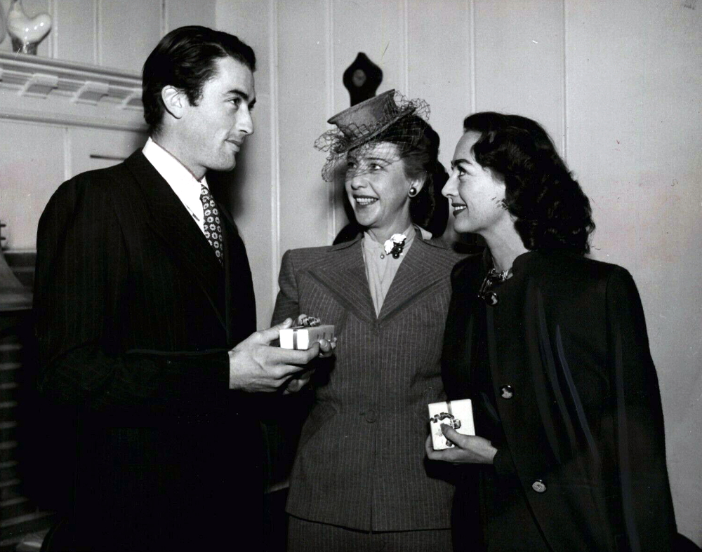 December 1945. With Gregory Peck and Kay Proctor.