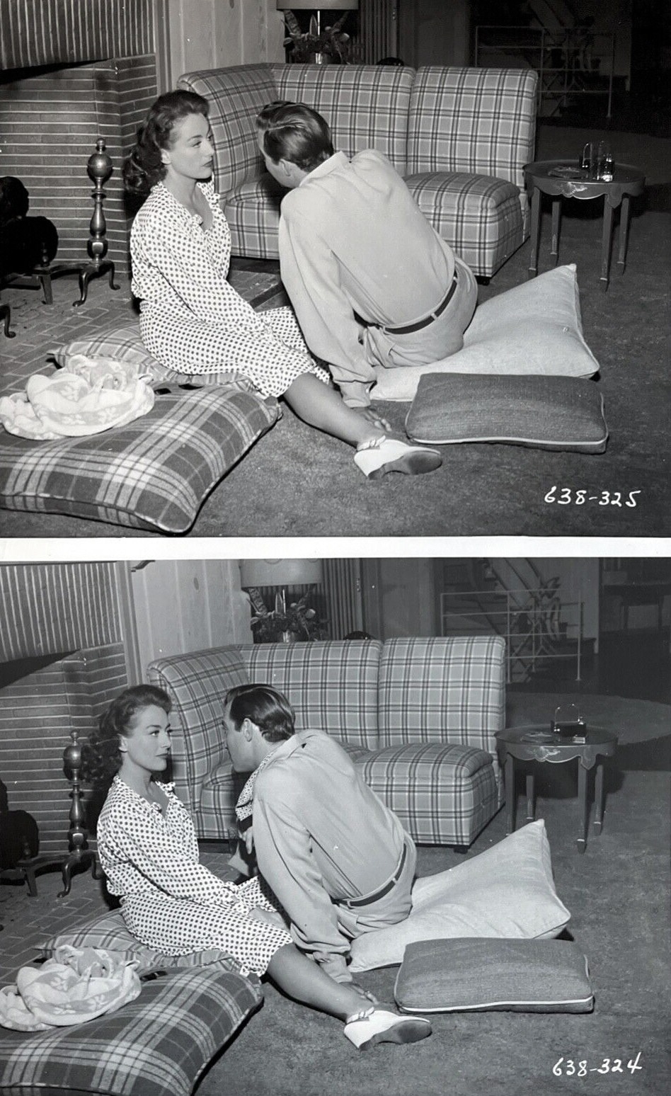 1945. 'Mildred Pierce.' Two stills with Zachary Scott.