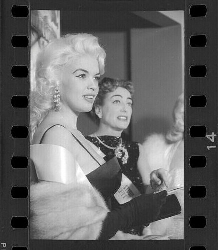 December 1955. At an NYC Actors Studio benefit with Jayne Mansfield.