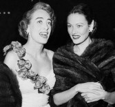 Joan Crawford and Gene Tierney, 1949.