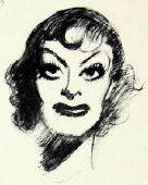 1951 by James Montgomery Flagg. One segment of a larger 7-movie-queen sketch. 