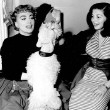 1953. On the set of 'Torch Song' with Pier Angeli and Cliquot. Includes press caption.