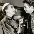 Circa 1956. With Cliff Robertson and his fabulous snakeskin jacket.