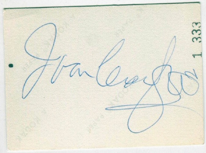 Autograph from back of above candid.