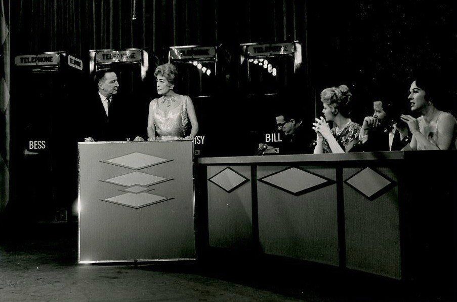 10/23/61. On 'I've Got a Secret' with host Garry Moore and panelists Bill Cullen, Henry Morgan, Bess Myerson, and Betsy Palmer.