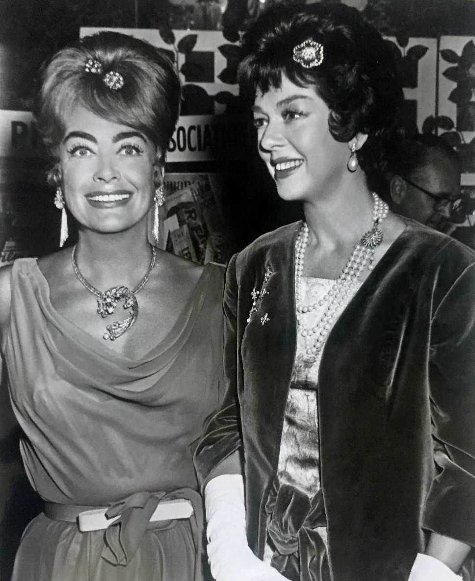 July 1962. At the Golden Globes with Rosalind Russell.