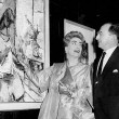 Circa 1960. With new Pepsi president Herb Barnet in the PepsiCo. lobby. Painting: 'Woman Knitting' by Janusz Kucharski.