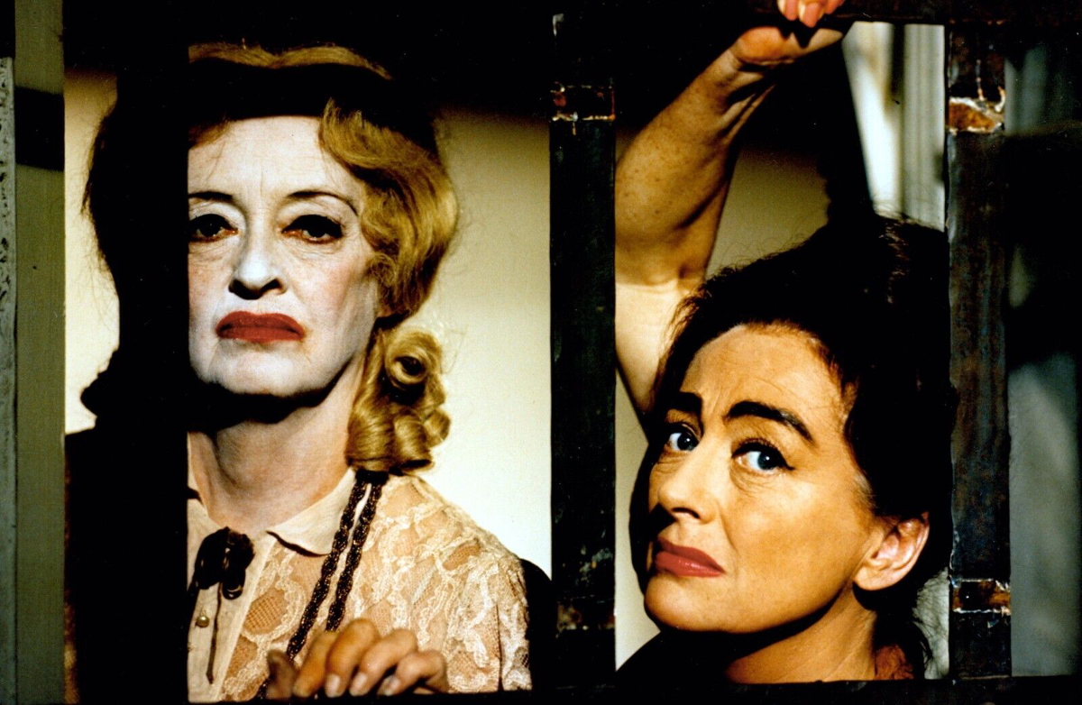 1962. Publicity for 'Baby Jane' with Bette Davis.