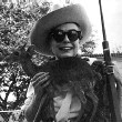 In her birthplace, San Antonio, circa 1970. With a stuffed dik-dik.