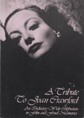 1977 Los Angeles Memorial Program cover: A Tribute to Joan Crawford: An Industry-Wide Celebration in Film and Fond Memories