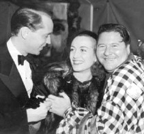 From left: Franchot Tone, Joan, Jack Oakie in October 1937.