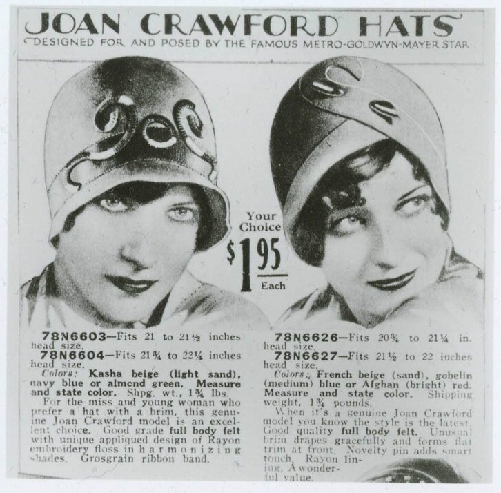 Joan Crawford 1928 Sears ads