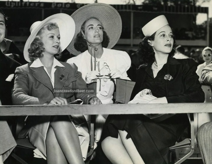 July 1938. With Joan Bennett and Hedy Lamarr at the Will Rogers Memorial Polo Field.